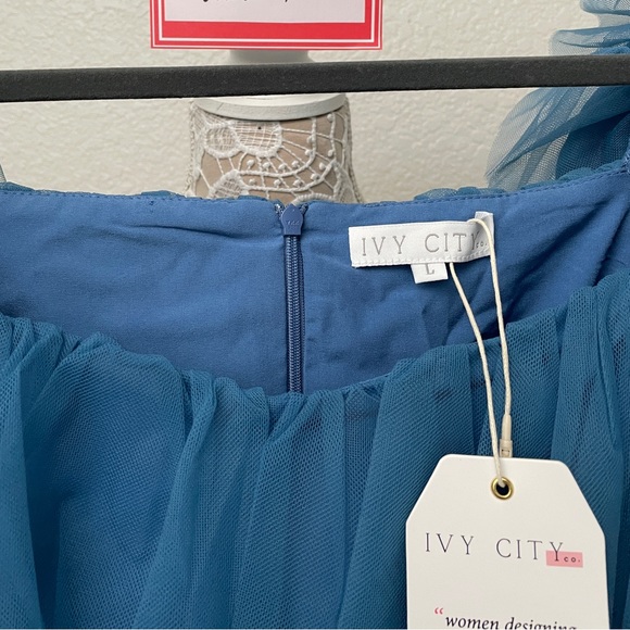 Ivy City Co Short Pixie Dress in Blue L - Picture 8 of 12